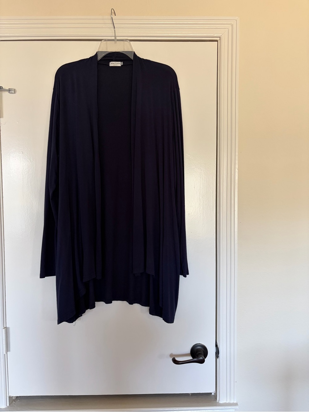 Black Open-Front Long Sleeve Cardigan